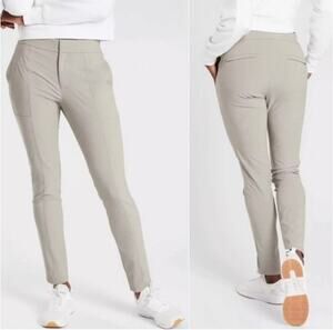 Athleta Pants Womens 0 Gray Cream Wander Stash Skinny Travel City Nylon Commute